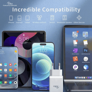 Kucni punjac KONFULON JK77 2.4A sa micro USB kablom beli 1m