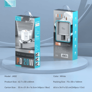 Kucni punjac KONFULON JK82 + PX15 PD 20W, QC 18W, sa kablom USB na Type C beli