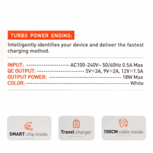 Kucni punjac LDNIO A1209Q QC3.0, 18W sa iPhone lightning kablom beli