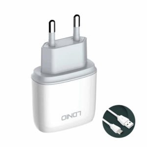 Kucni punjac Pluginn PI-D48, 5V, 2.4A, 12W sa micro USB kablom beli CE