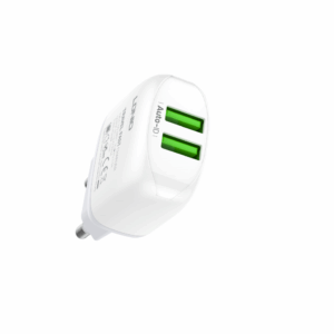 Kucni punjac LDNIO A2219 2xUSB 5V 2.4A 12W sa iPhone lightning kablom beli