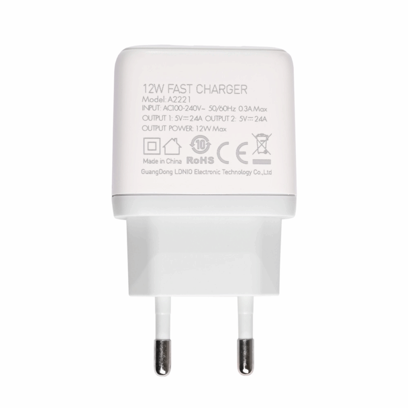Kucni punjac LDNIO A2221 2xUSB, 12W sa micro USB kablom beli