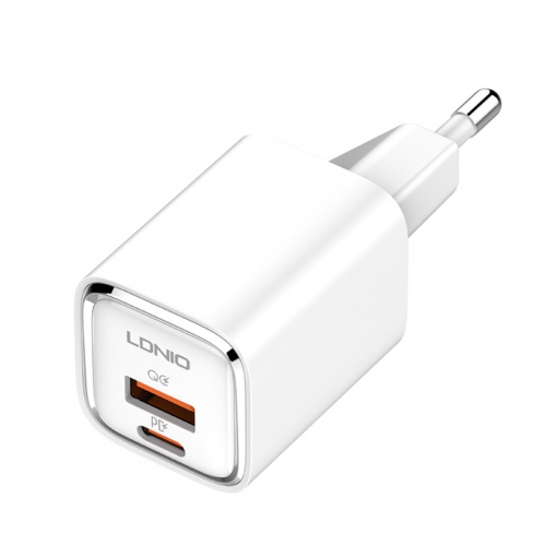 Kucni punjac LDNIO A2317C, 3.6A, QC3.0 18W, PD 30W sa Iphone lightning kablom beli - Image 2
