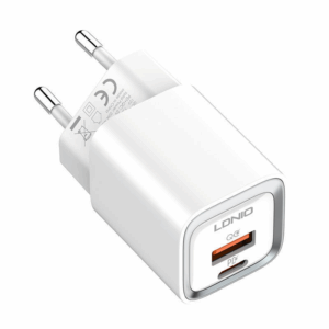 Kucni punjac LDNIO A2318C 20W PD Quick Charge 3.0 sa Type C na iPhone lightning kablom beli
