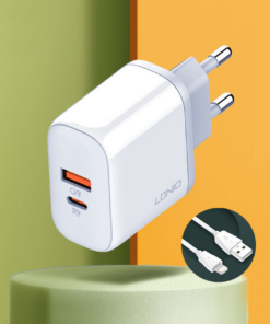 Kucni punjac LDNIO A2526C PD, QC4+, QC3.0, PPS 45W USB na Lightning