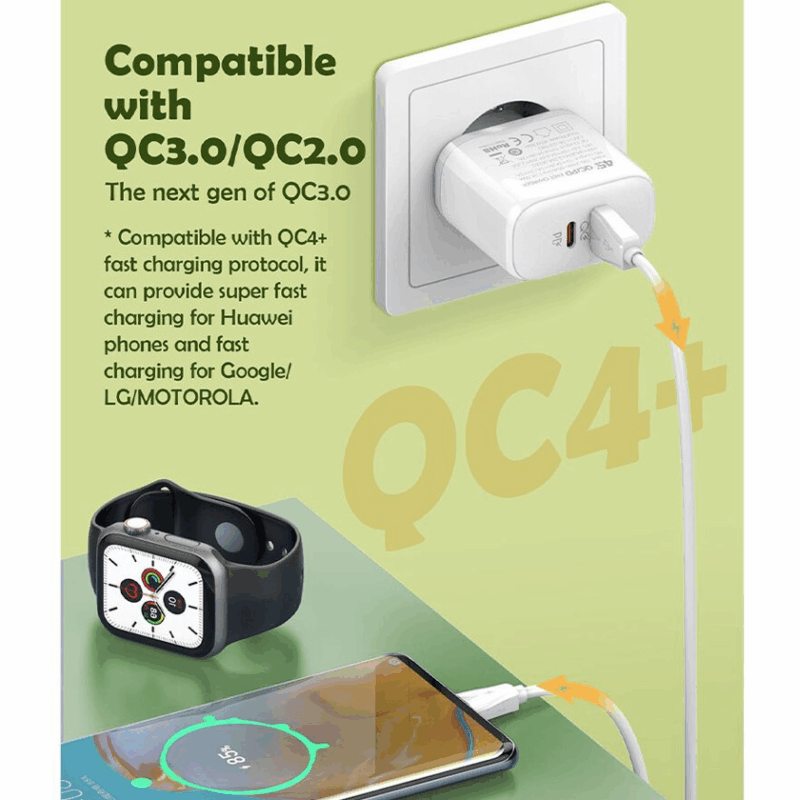 Kucni punjac LDNIO A2526C PD, QC4+, QC3.0, PPS 45W USB na Lightning