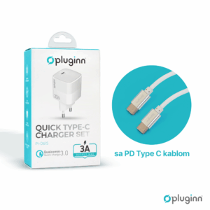 Kucni punjac Pluginn PI-D61S, PD3.0, PPS, 20W sa PD Type C kablom beli CE