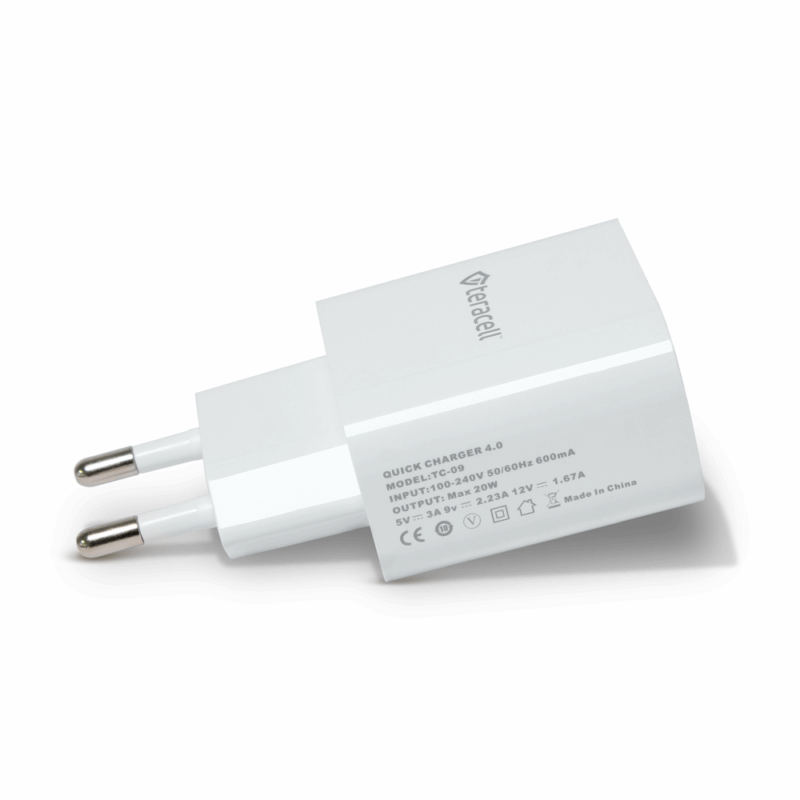 Kucni punjac Teracell Evolution TC-09 QC4.0 20W sa lightning kablom beli CE