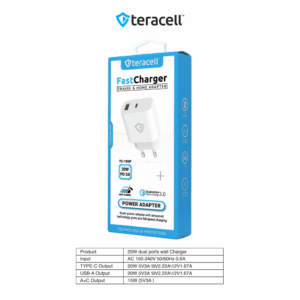 Kucni punjac Teracell Evolution TC-15GP, QC 3.0, PD 3.0, 20W beli CE