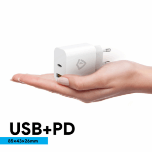 Kucni punjac Teracell Evolution TC-15GP, QC 3.0, PD 3.0, 20W sa PD iPhone lightning kablom beli CE