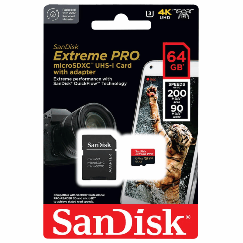 Mem.Kartica SanDisk SDXC Extreme Pro micro 64GB 200MB/s A2 UHS-I U3 V30+adapter
