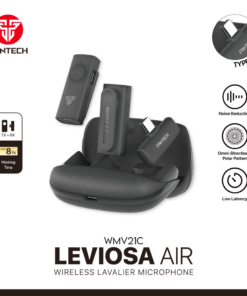 Mikrofon Wireless Fantech Lavalier Leviosa Air WMV21C (Dual Mic) Type C crni