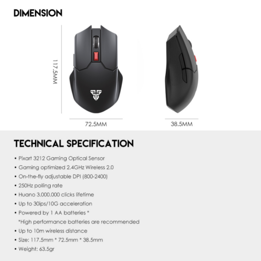 Mis Wireless Fantech WG11 Cruiser crni - Image 4
