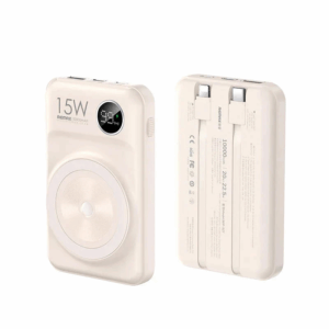 Power bank prenosiva baterija Magsafe REMAX Lecho Series RPP-527 PD 20W + QC 22.5W Fast Charging 10000mAh beli