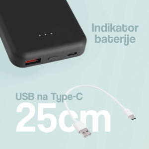 Powerbank Magsafe PD 5000 mAh crna