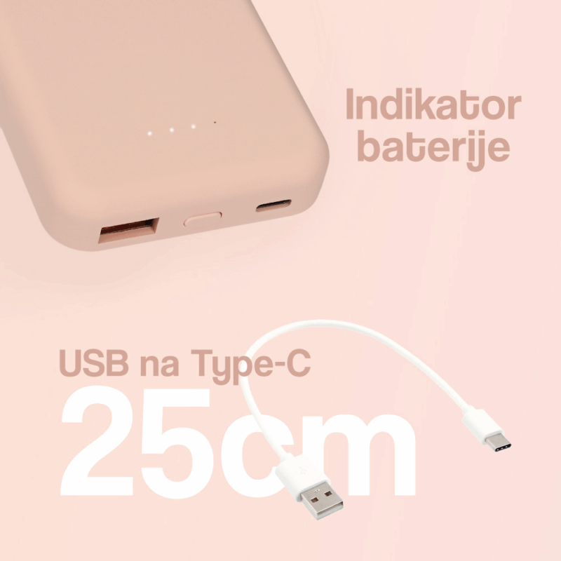Powerbank Magsafe PD 5000 mAh roze