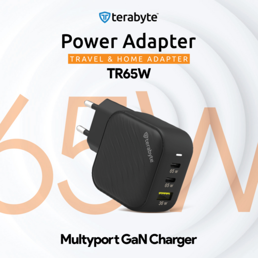 Punjac univerzalni Terabyte TR65W, GaN, PPS, PD 3.0, QC 3.0, 65W crni CE - Image 2
