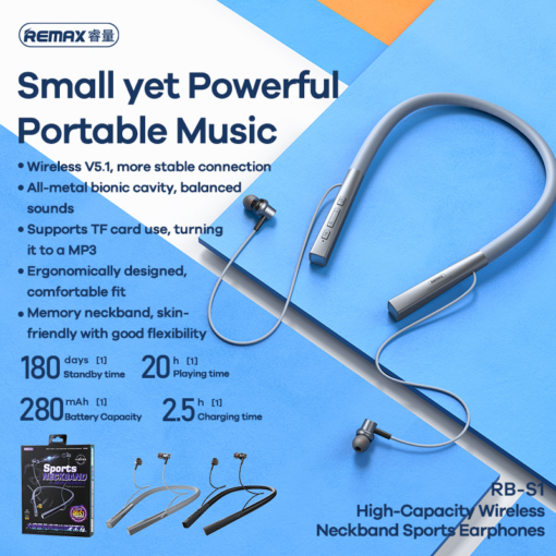 Slusalice REMAX Wireless Neckband Sports RB-S1 crne - Image 3