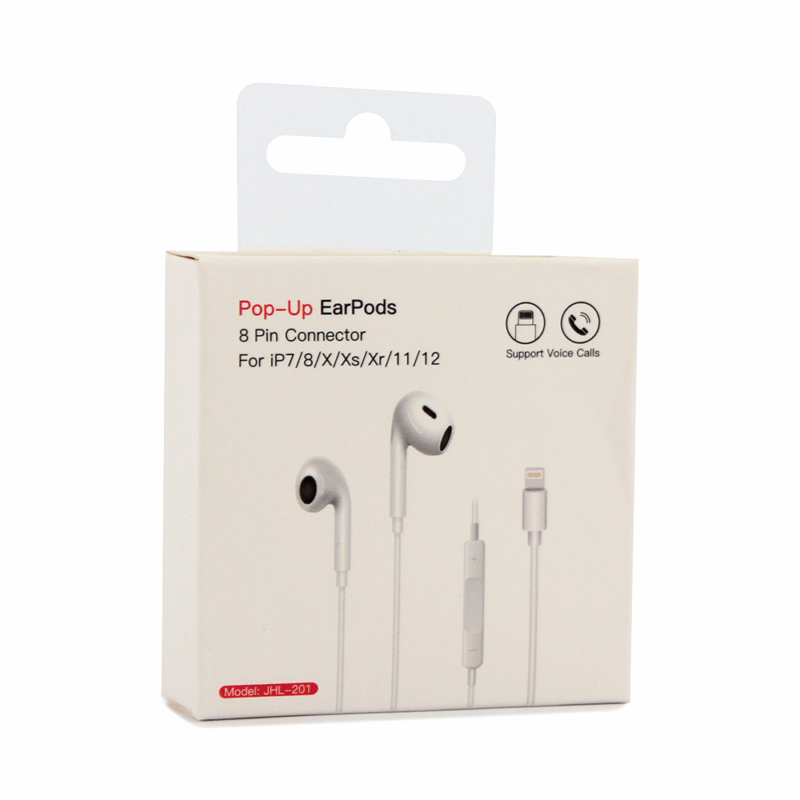 Slusalice sa adapterom za punjenje JH 201 za iPhone lightning bele