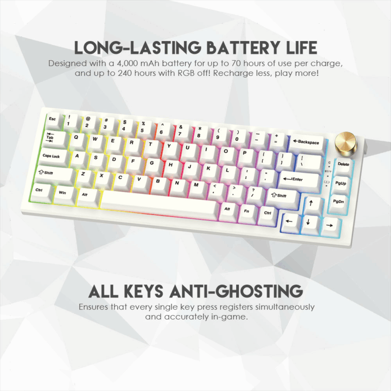 Tastatura Mehanicka Gaming Fantech MK858 RGB Maxfit67 Space Edition (white switch)