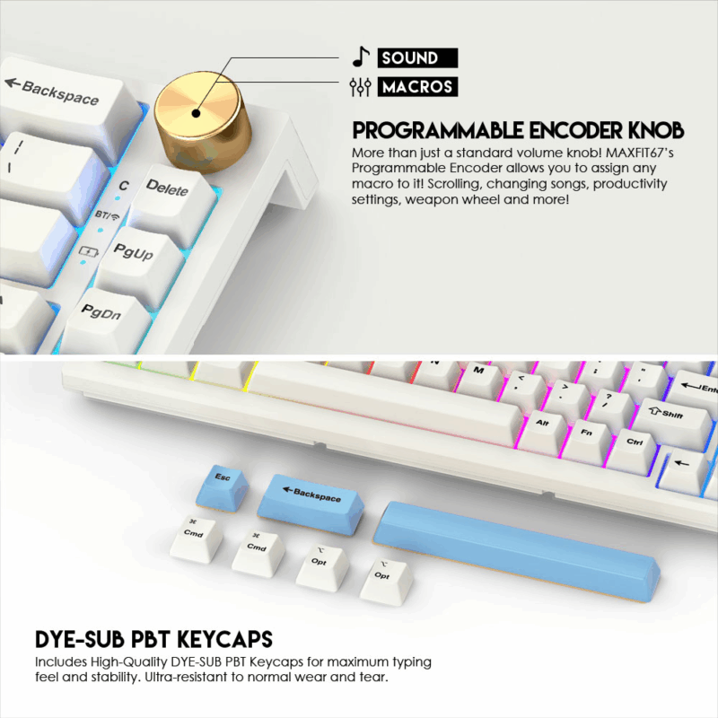 Tastatura Mehanicka Gaming Fantech MK858 RGB Maxfit67 Space Edition (white switch)