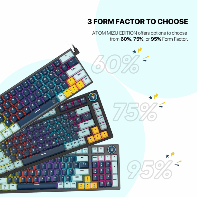 Tastatura Mehanicka Gaming Fantech MK875 RGB Atom 81 Navy (Blue switch)