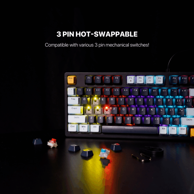 Tastatura Mehanicka Gaming Fantech MK875 RGB Atom 81 SkyBlue (Blue switch)