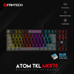 Tastatura Mehanicka Gaming Fantech MK886 RGB Atom crna (Blue switch)