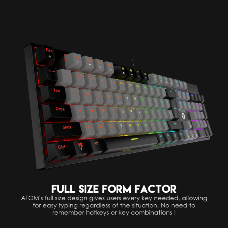Tastatura Mehanicka Gaming Fantech MK886 RGB Atom crna (Blue switch)