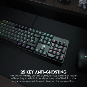 Tastatura Mehanicka Gaming Fantech MK886 RGB Atom crna (Red switch)