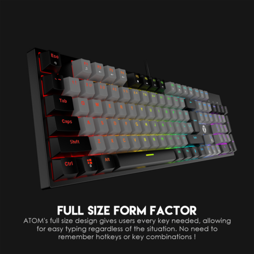 Tastatura Mehanicka Gaming Fantech MK886 RGB Atom siva (Blue switch) - Image 2