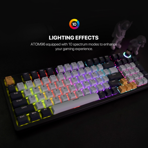 Tastatura Mehanicka Gaming Fantech MK890 RGB Atom MK96 SkyBlue (Blue switch) - Image 4