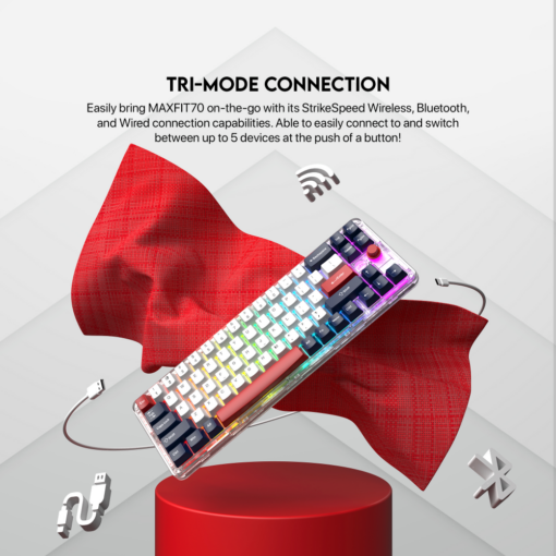 Tastatura Mehanicka Gaming Fantech MK911 RGB Vibe Maxfit 70 London Tour Wireless (Yellow switch) - Image 5