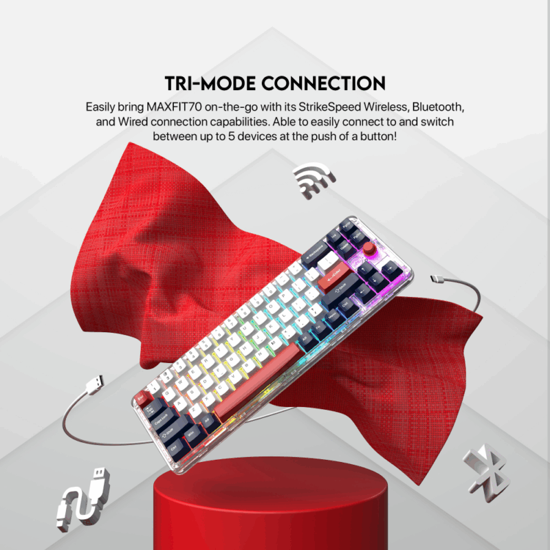 Tastatura Mehanicka Gaming Fantech MK911 RGB Vibe Maxfit 70 London Tour Wireless (Yellow switch)