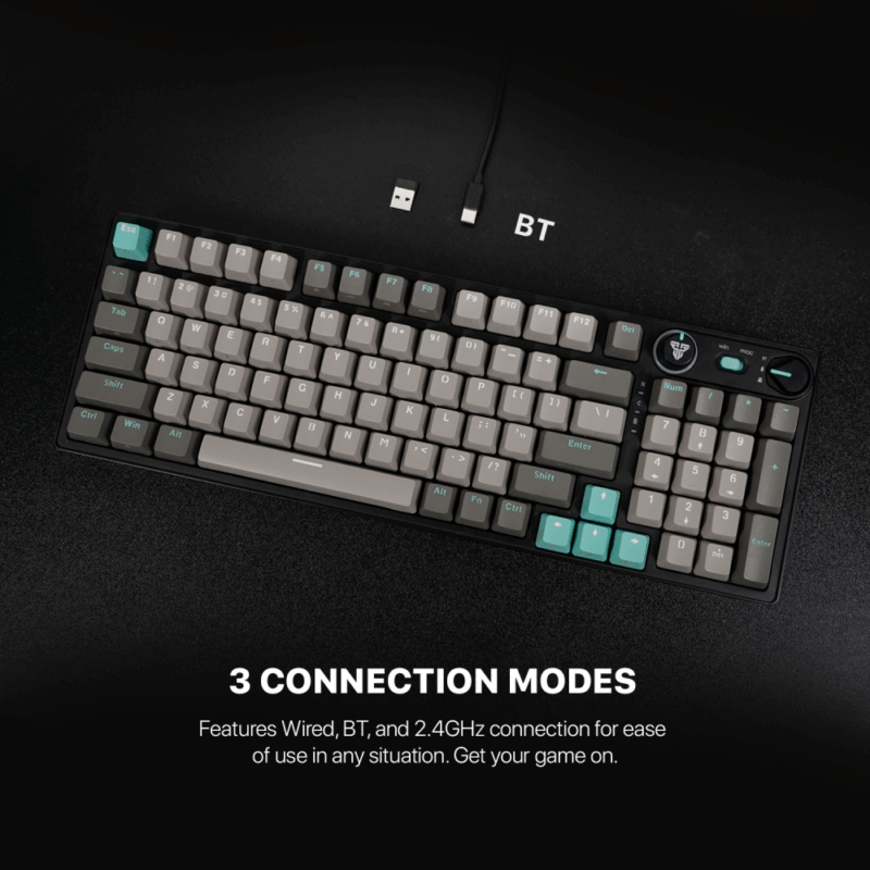 Tastatura Mehanicka Gaming Fantech MK914 RGB Atom PRO96 Wireless Mercury (blue switch)