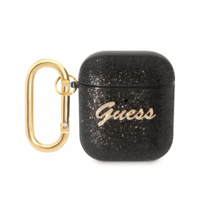 Torbica Guess za Airpods 1/2 PU Glitter Flake crna (GUA2HGGSHK)