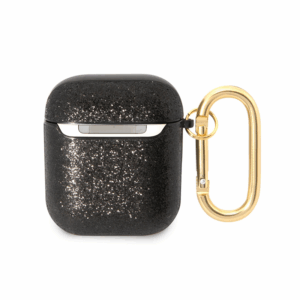 Torbica Guess za Airpods 1/2 PU Glitter Flake crna (GUA2HGGSHK)