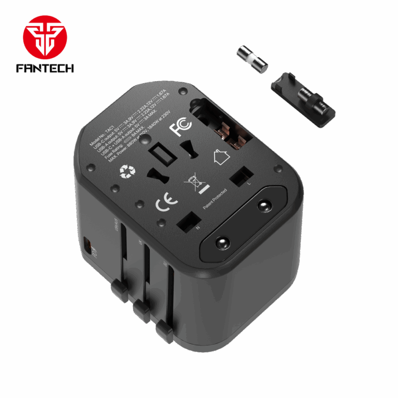 Univerzalni Multi Adapter Fantech TAC1 Power Cube 20W, PD, QC 3.0, 20W, crni