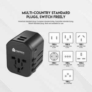 Univerzalni Multi Adapter Fantech TAC1 Power Cube 20W, PD, QC 3.0, 20W, crni