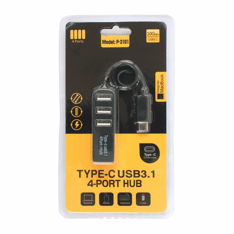 USB 3.1 HUB 4 porta JWD-U30 crni