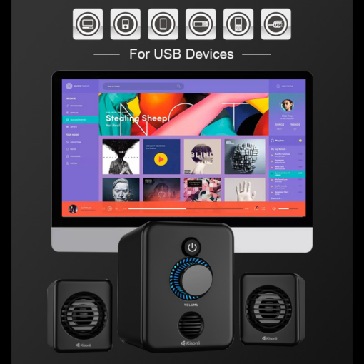 Zvucnik Kisonli U-3000BT 2.1 Bluetooth crni - Image 3