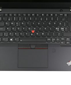 Lenovo ThinkPad X395 keyboard and touchpad close-up