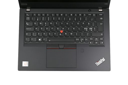 Lenovo ThinkPad X395 keyboard and touchpad close-up