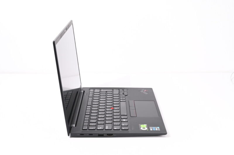 Lenovo ThinkPad X1 Carbon Gen 9 left side angle
