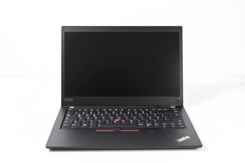 Lenovo ThinkPad T14s Gen 1 – prednji pogled sa otvorenim ekranom i tastaturom